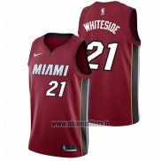 Maillot Miami Heat Hassan Whiteside No 21 2017-18 Rouge