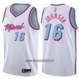 Maillot Miami Heat James Johnson No 16 Ville 2017-18 Blanc