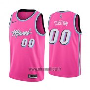 Maillot Miami Heat Personnalise Earned 2018-19 Rosa