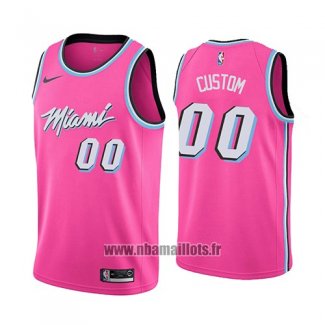 Maillot Miami Heat Personnalise Earned 2018-19 Rosa
