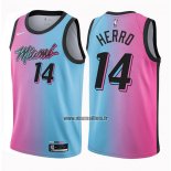 Maillot Miami Heat Tyler Herro No 14 Ville 2020-21 Bleu Rosa