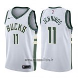 Maillot Milwaukee Bucks Brandon Jennings No 11 Association 2017-18 Blanc