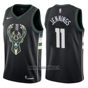 Maillot Milwaukee Bucks Brandon Jennings No 11 Statement 2017-18 Noir