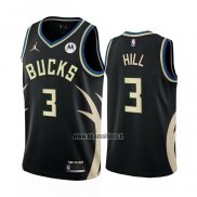 Maillot Milwaukee Bucks George Hill NO 3 Statement 2022-23 Noir