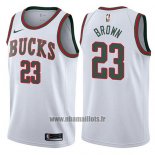 Maillot Milwaukee Bucks John Henson No 23 Return To The Mecca Classic 2017-18 Blanc