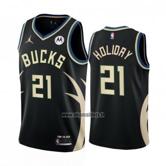 Maillot Milwaukee Bucks Jrue Holiday NO 21 Statement 2022-23 Noir