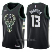 Maillot Milwaukee Bucks Malcolm Brogdon No 13 Statement Harley 2017-18 Noir