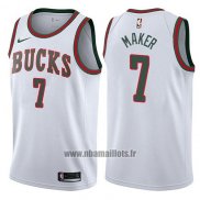 Maillot Milwaukee Bucks Thon Maker No 7 Return To The Mecca Classic 2017-18 Blanc