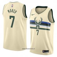 Maillot Milwaukee Bucks Thon Maker No 7 Ville 2018 Crema