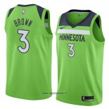 Maillot Minnesota Timberwolves Anthony Brown No 3 Statement 2018 Vert