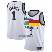 Maillot Minnesota Timberwolves Anthony Edwards NO 1 Ville 2022-23 Blanc