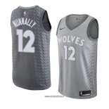 Maillot Minnesota Timberwolves James Nunnally No 12 Ville 2018 Gris