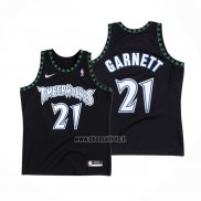 Maillot Minnesota Timberwolves Kevin Garnett NO 21 Classic Noir