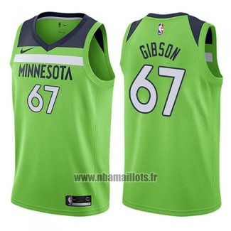 Maillot Minnesota Timberwolves Taj Gibson No 67 Statement 2017-18 Vert