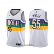 Maillot New Orleans Pelicans E'twaun Moore NO 4 Ville Blanc