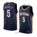 Maillot New Orleans Pelicans Trevon Bluiett No 5 Icon 2017-18 Bleu