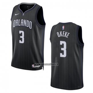 Maillot Orlando Magic Chuma Okeke NO 3 Ville 2022-23 Noir