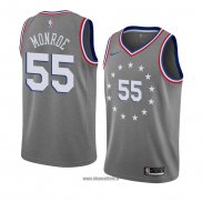 Maillot Philadelphia 76ers Greg Monroe No 55 Ville 2018-19 Gris