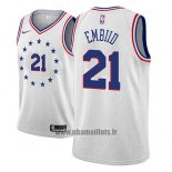 Maillot Philadelphia 76ers Joel Embiid No 21 Earned 2018-19 Gris