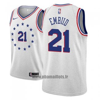 Maillot Philadelphia 76ers Joel Embiid No 21 Earned 2018-19 Gris