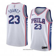 Maillot Philadelphia 76ers Landry Shamet No 23 Association 2017-18 Blanc