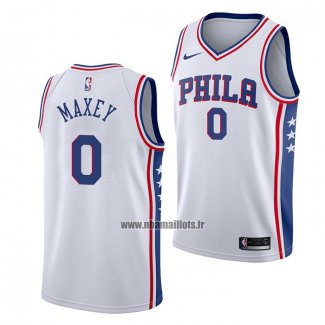 Maillot Philadelphia 76ers Tyrese Maxey NO 0 Association 2020-21 Blanc