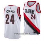 Maillot Portland Trail Blazers Anfernee Simons No 24 Association 2018 Blanc