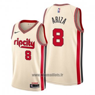 Maillot Portland Trail Blazers Trevor Ariza No 8 Ville 2020 Crema