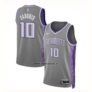 Maillot Sacramento Kings Domantas Sabonis NO 10 Ville 2022-23 Gris