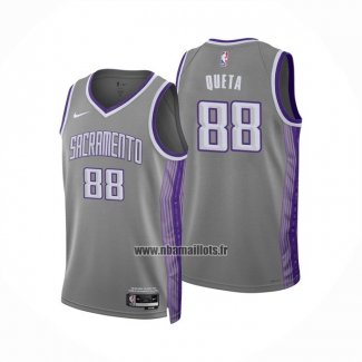 Maillot Sacramento Kings Neemias Queta NO 88 Ville 2022-23 Gris