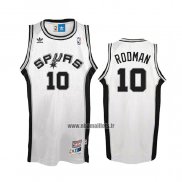 Maillot San Antonio Spurs Dennis Rodman No 10 Hardwood Classics Blanc