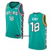 Maillot San Antonio Spurs Isaiah Roby NO 18 Ville 2022-23 Vert