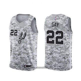 Maillot San Antonio Spurs Rudy Gay NO 22 Earned Camuflaje