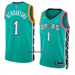 Maillot San Antonio Spurs Victor Wembanyama NO 1 Ville 2022-23 Vert