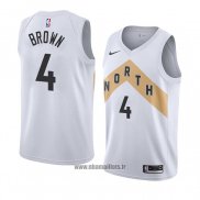 Maillot Tornto Raptors Lorenzo Brown No 4 Ville 2018 Blanc