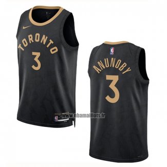 Maillot Tornto Raptors Og Anunoby NO 3 Ville 2022-23 Noir