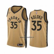 Maillot Toronto Raptors Christian Koloko NO 35 Ville 2023-24 Or