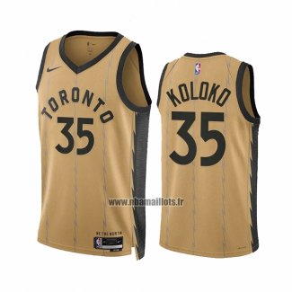 Maillot Toronto Raptors Christian Koloko NO 35 Ville 2023-24 Or