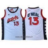 Maillot USA 1996 Shaquille O'neal No 13 Blanc