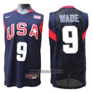 Maillot USA 2008 Wade No 9 Bleu