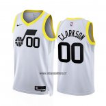 Maillot Utah Jazz Jordan Clarkson NO 00 Association 2022-23 Blanc