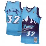 Maillot Utah Jazz Karl Malone NO 32 Mitchell & Ness 1996-97 Bleu