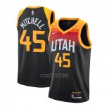 Maillot Utah Jazz Onovan Mitchell No 45 Ville 2020-21 Noir