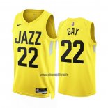 Maillot Utah Jazz Rudy Gay NO 22 Icon 2022-23 Jaune