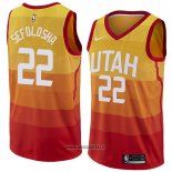 Maillot Utah Jazz Thabo Sefolosha No 22 Ville 2018 Jaune