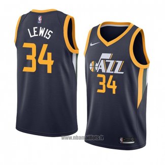 Maillot Utah Jazz Trey Lewis No 34 Icon 2018 Bleu