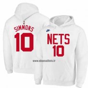 Veste a Capuche Brooklyn Nets Ben Simmons Classic 2022-23 Blanc