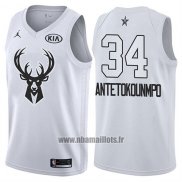 Maillot All Star 2018 Milwaukee Bucks Giannis Antetokounmpo No 34 Blanc