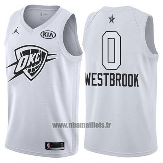 Maillot All Star 2018 Oklahoma City Thunder Russell Westbrook No 0 Blanc