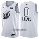 Maillot All Star 2018 Portland Trail Blazers Damian Lillard No 0 Blanc